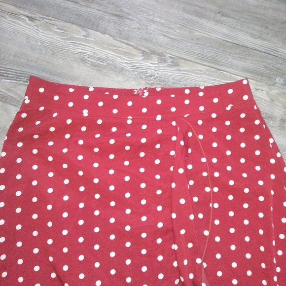 Red with White Polka Dot Ruffle Skirt - Picture 2 of 7